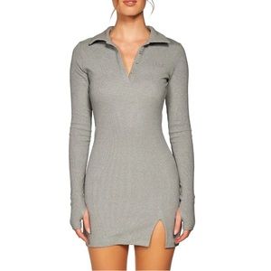 My Mum Made It, Long sleeve rib split polo dress